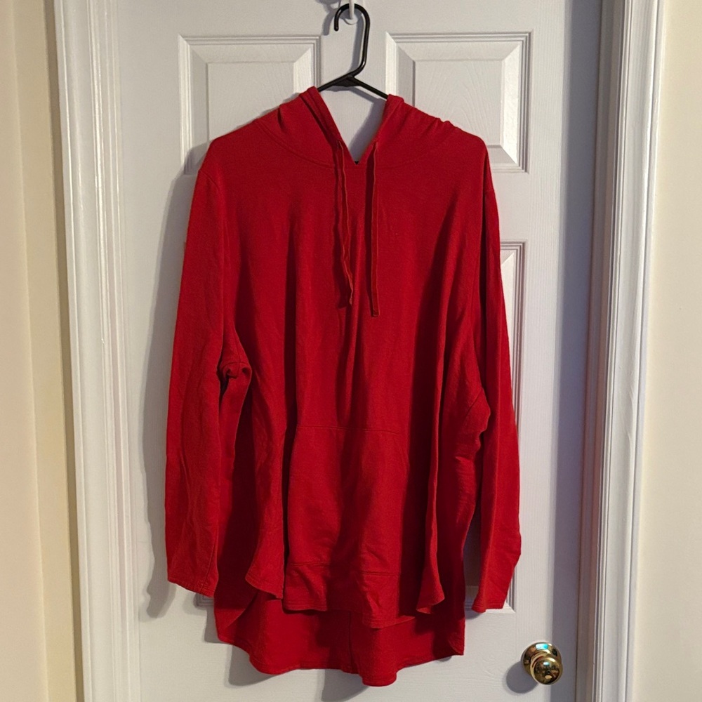 Red Hooded Pullover